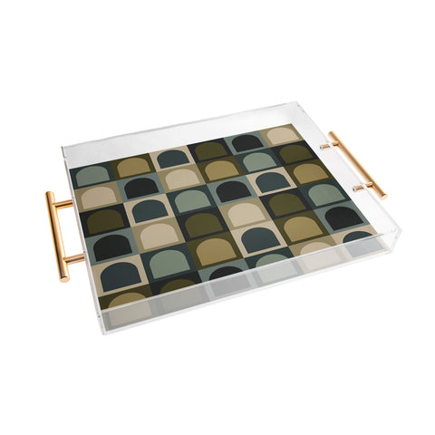 Colour Poems Checker Arches II Earthy Tones Acrylic Tray