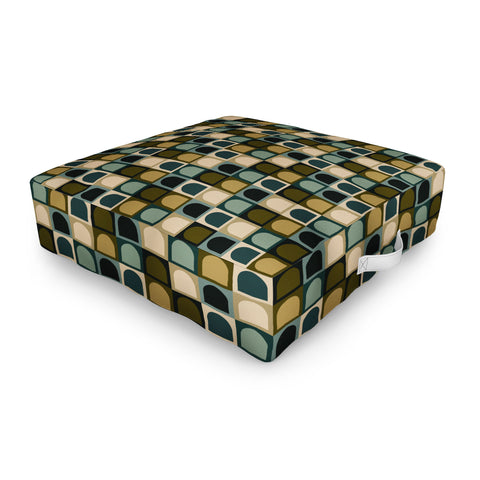 Colour Poems Checker Arches II Earthy Tones Outdoor Floor Cushion