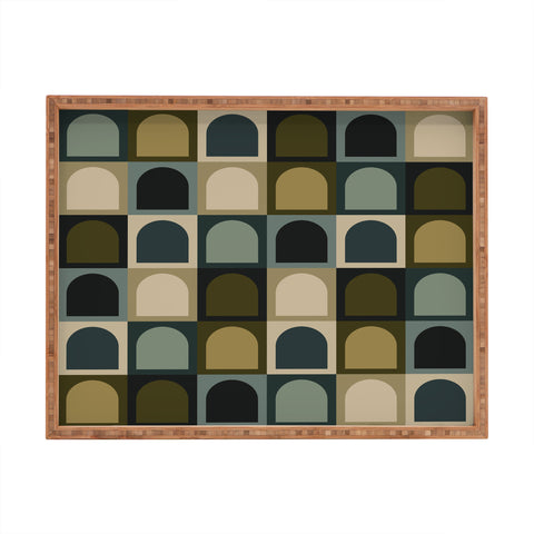 Colour Poems Checker Arches II Earthy Tones Rectangular Tray