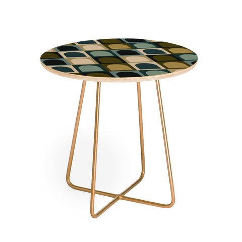 Colour Poems Checker Arches II Earthy Tones Round Side Table