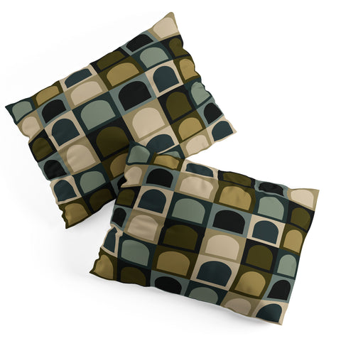 Colour Poems Checker Arches II Earthy Tones Pillow Shams