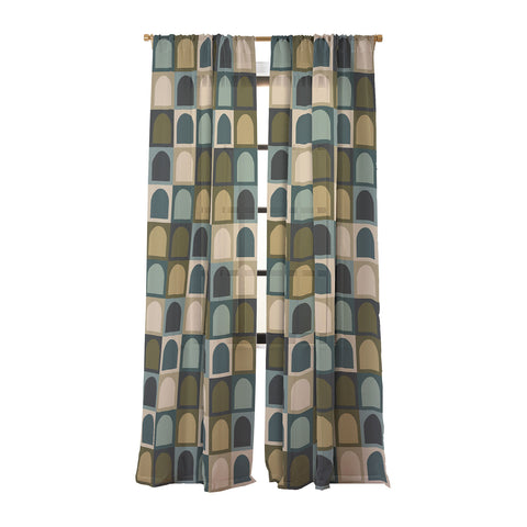 Colour Poems Checker Arches II Earthy Tones Sheer Non Repeat