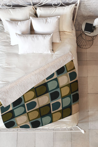 Colour Poems Checker Arches II Earthy Tones Fleece Throw Blanket