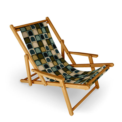 Colour Poems Checker Arches II Earthy Tones Sling Chair