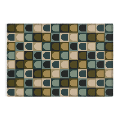 Colour Poems Checker Arches II Earthy Tones Outdoor Rug
