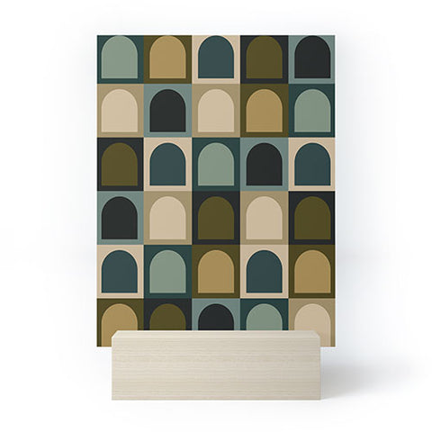 Colour Poems Checker Arches II Earthy Tones Mini Art Print