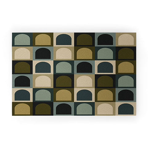 Colour Poems Checker Arches II Earthy Tones Welcome Mat