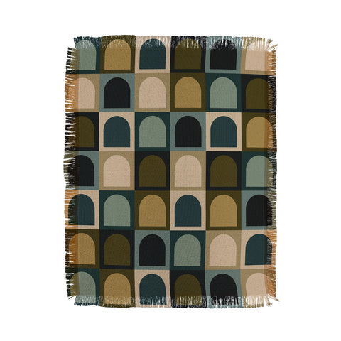 Colour Poems Checker Arches II Earthy Tones Throw Blanket
