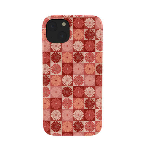 Colour Poems Checker Daisies I Red Pink Phone Case