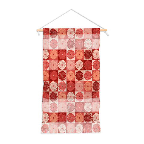 Colour Poems Checker Daisies I Red Pink Wall Hanging Portrait