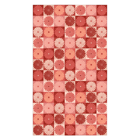 Colour Poems Checker Daisies I Red Pink Tablecloth