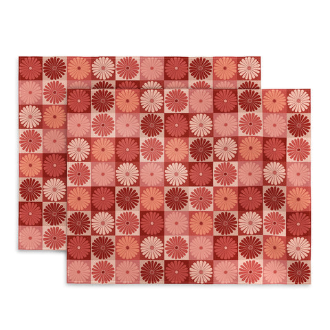 Colour Poems Checker Daisies I Red Pink Placemat