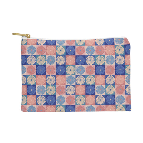 Colour Poems Checker Daisies II Blue Pink Pouch