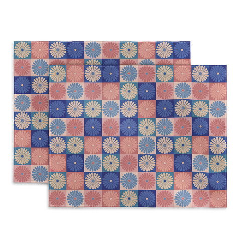 Colour Poems Checker Daisies II Blue Pink Placemat