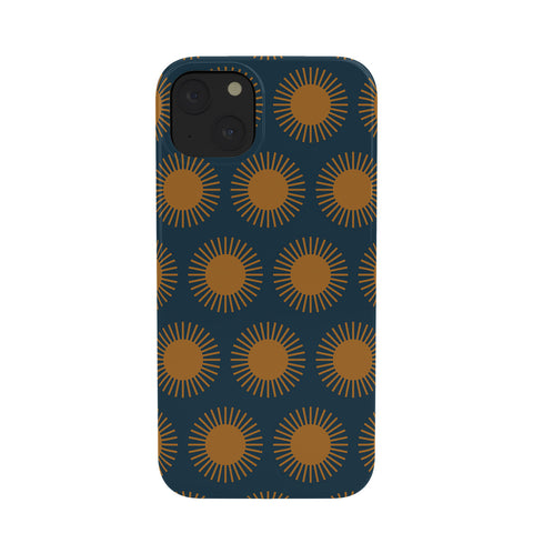 Colour Poems Cheerful Sun Pattern Navy Blue Phone Case