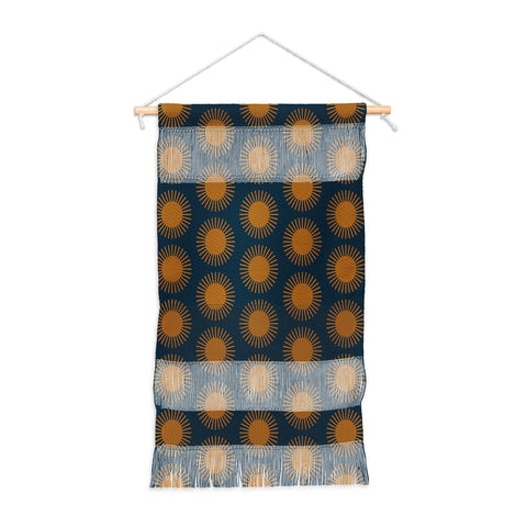 Colour Poems Cheerful Sun Pattern Navy Blue Wall Hanging Portrait