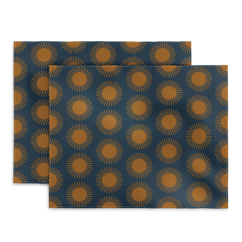 Colour Poems Cheerful Sun Pattern Navy Blue Placemat