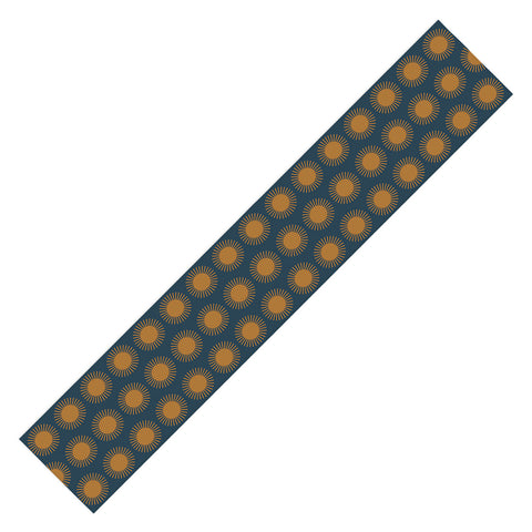 Colour Poems Cheerful Sun Pattern Navy Blue Table Runner