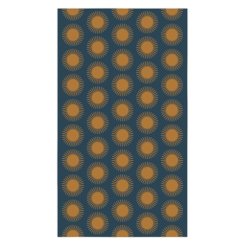 Colour Poems Cheerful Sun Pattern Navy Blue Tablecloth