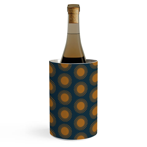 Colour Poems Cheerful Sun Pattern Navy Blue Wine Chiller
