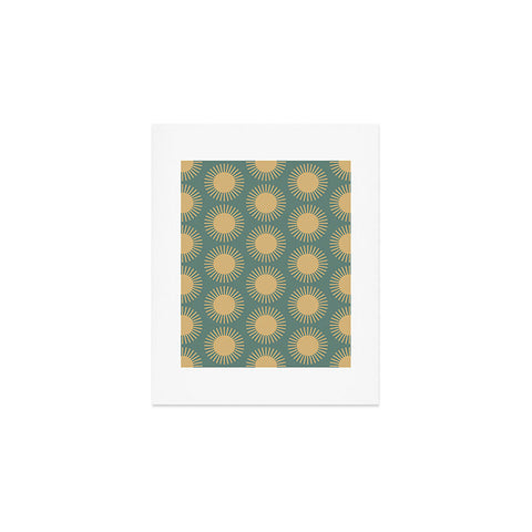 Colour Poems Cheerful Sun Pattern Sage Art Print