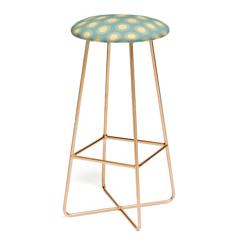 Colour Poems Cheerful Sun Pattern Sage Bar Stool