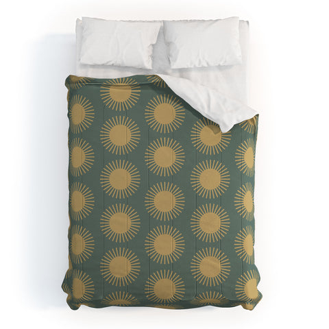 Colour Poems Cheerful Sun Pattern Sage Comforter