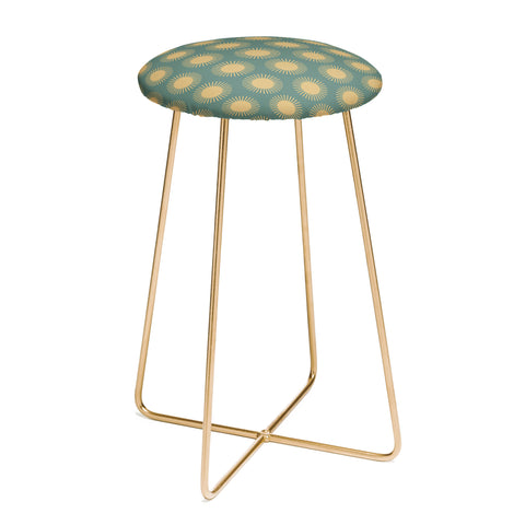 Colour Poems Cheerful Sun Pattern Sage Counter Stool