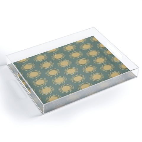 Colour Poems Cheerful Sun Pattern Sage Acrylic Tray