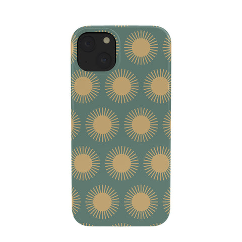 Colour Poems Cheerful Sun Pattern Sage Phone Case