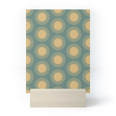 Colour Poems Cheerful Sun Pattern Sage Mini Art Print