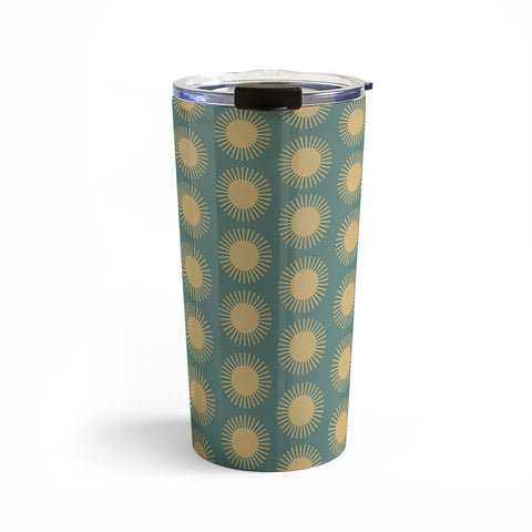 Colour Poems Cheerful Sun Pattern Sage Travel Mug