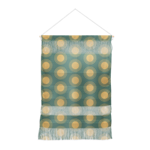 Colour Poems Cheerful Sun Pattern Sage Wall Hanging Portrait