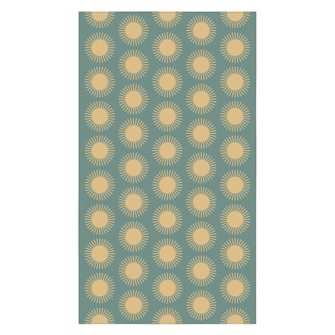 Colour Poems Cheerful Sun Pattern Sage Tablecloth