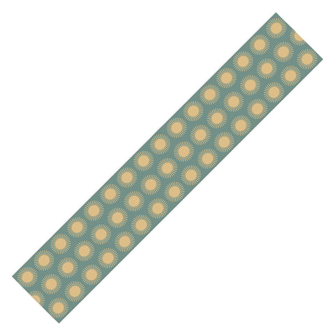 Colour Poems Cheerful Sun Pattern Sage Table Runner