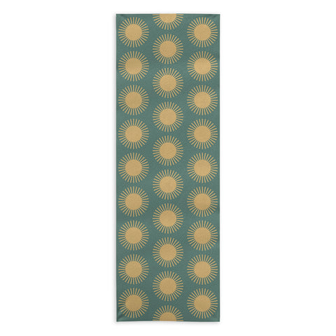 Colour Poems Cheerful Sun Pattern Sage Yoga Towel