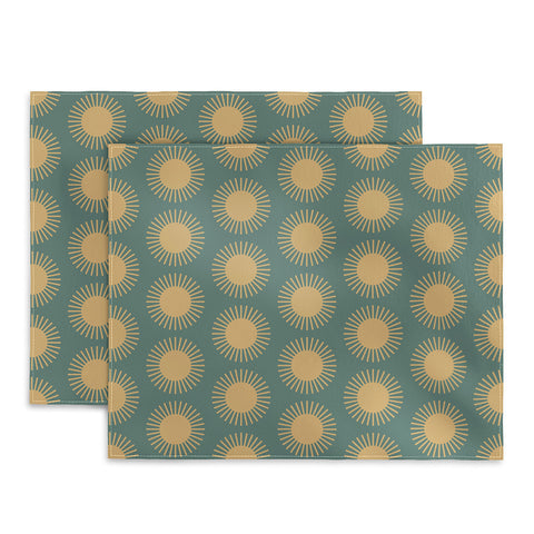 Colour Poems Cheerful Sun Pattern Sage Placemat