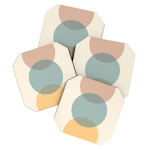 Colour Poems Circle Gradient Melon Coaster Set