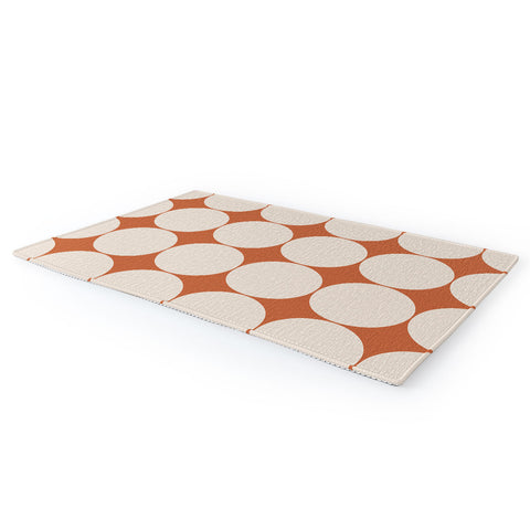 Colour Poems Circular Minimalism Orange Area Rug