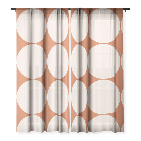 Colour Poems Circular Minimalism Orange Sheer Window Curtain