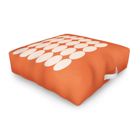 Colour Poems Circular Minimalism Orange Outdoor Floor Cushion