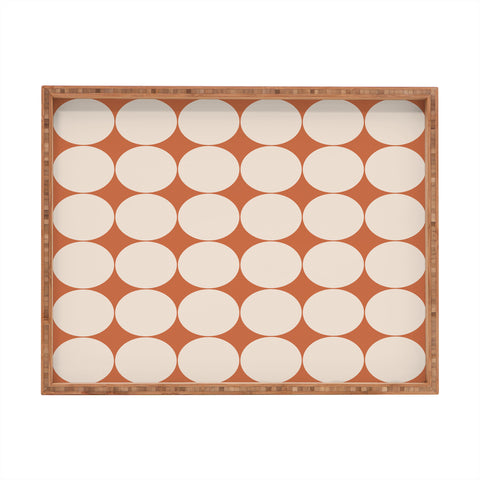 Colour Poems Circular Minimalism Orange Rectangular Tray