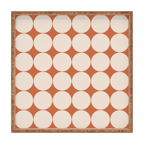 Colour Poems Circular Minimalism Orange Square Tray