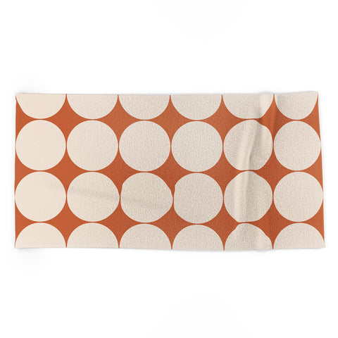 Colour Poems Circular Minimalism Orange Beach Towel