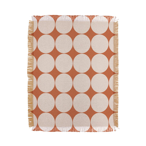 Colour Poems Circular Minimalism Orange Throw Blanket