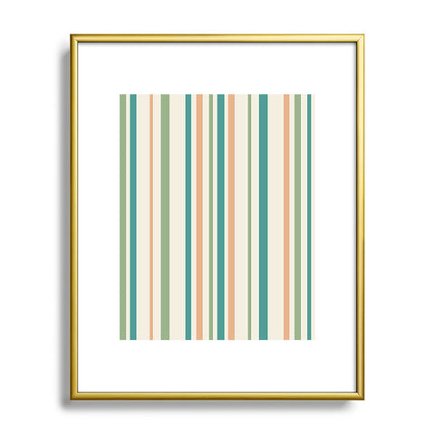 Colour Poems Classic Minimal Stripes II Metal Framed Art Print
