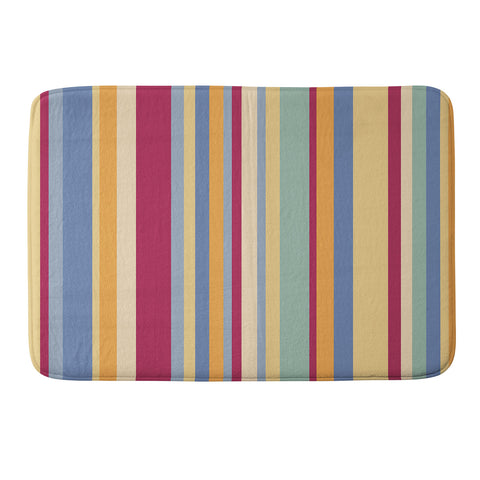 Colour Poems Classic Retro Stripes I Memory Foam Bath Mat