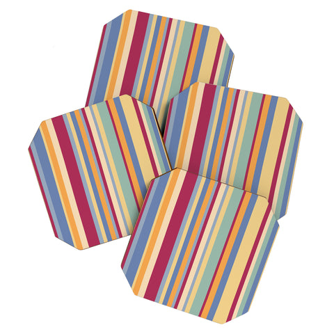 Colour Poems Classic Retro Stripes I Coaster Set