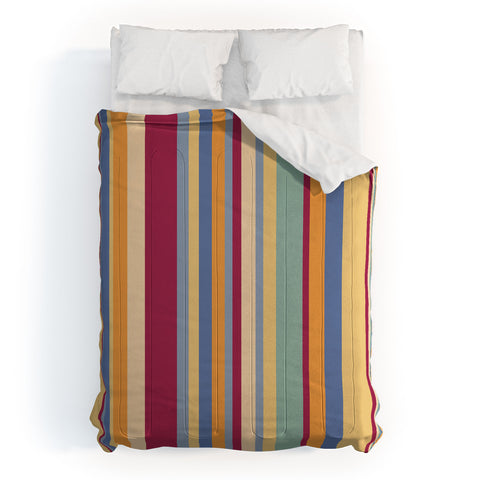 Colour Poems Classic Retro Stripes I Comforter