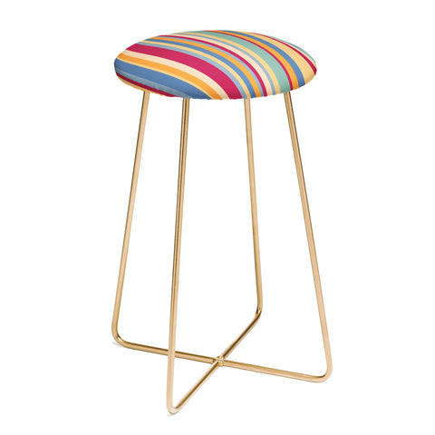 Colour Poems Classic Retro Stripes I Counter Stool